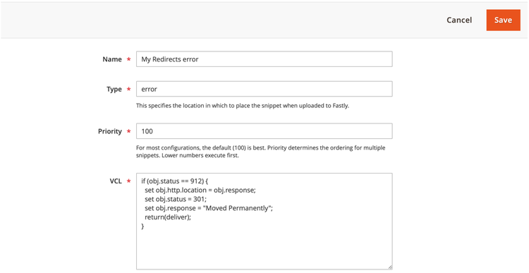 fastly error snippet, Picture